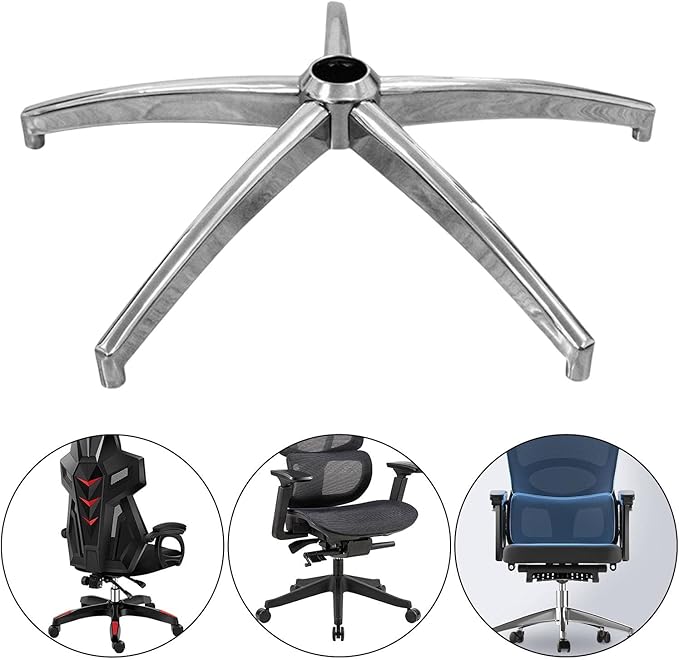 Desk Chair BaseReinforced Replaceable Gaming Chair Bottom Part Iron Chair FootOffice Chair Base Task Chair Gaming Chair Office Home (Style B)
