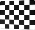 XVX Black &amp White Checkerboard Tempered Glass Gaming Mouse Pad Large Hard Mouse Mat 410mm×310mm Ultra-Smooth Glass Surface for Speed &amp Precision Control