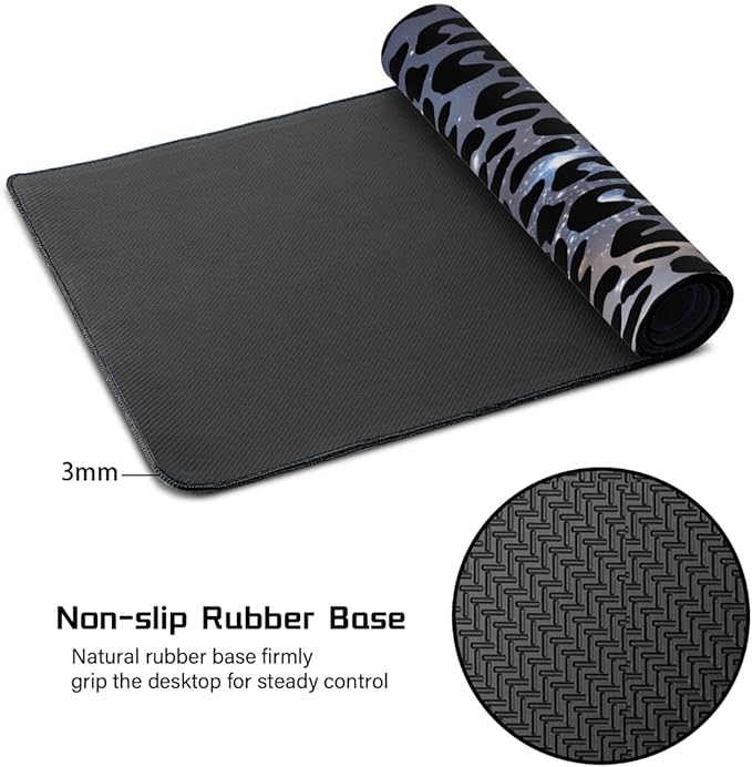 Galaxy Universe Leopard Cheetah Large Mouse Pad Gaming Mousepad Desk Mat for Desktop Computer Keyboard Waterproof Mouse Mat Desk Pad with Non-Slip Base for Game School Office Home 35.4 x 15.7