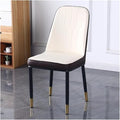 Adjustable Office Computer Chair with Armrest 1pcs Dining Chair with Backrest for Comfort and Durability Sleek Black Legs with Gold Accents(White and Black)