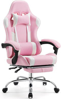 Yapamar Video Game Desk Chair - Ergonomic Computer with Footrest and Comfy Lumbar Support PU Leather Recliner with Headrest