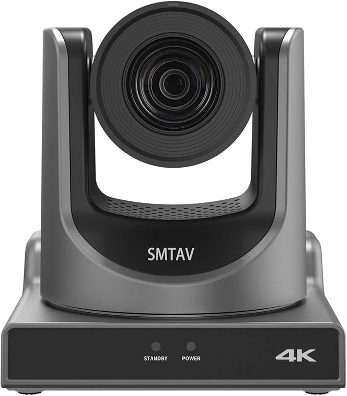 SMTAV 20X Optics Zoom 4KP60UHD NDI PTZ Camera Support AI Auto Tracking and POE with Network IP Live Streaming Simultaneous NDMi 3G-SDI and USB2.0 Video Output for Conferences Church Teaching