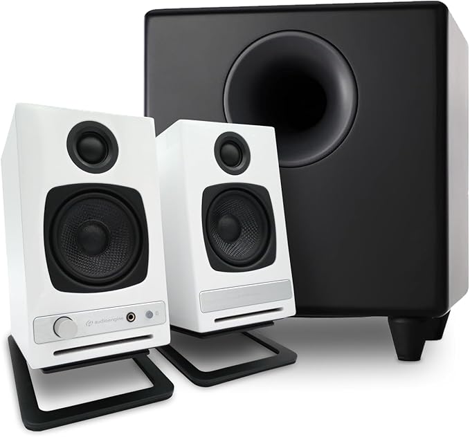 Audioengine A2 HD Computer Speakers with Subwoofer and DS1M Stands