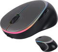 Type-C RGB Wireless Bluetooth Mouse - Ergonomic Rechargeable Silent Clicks for Laptops and PCs - Ideal for Office and Gaming Use (Gray)