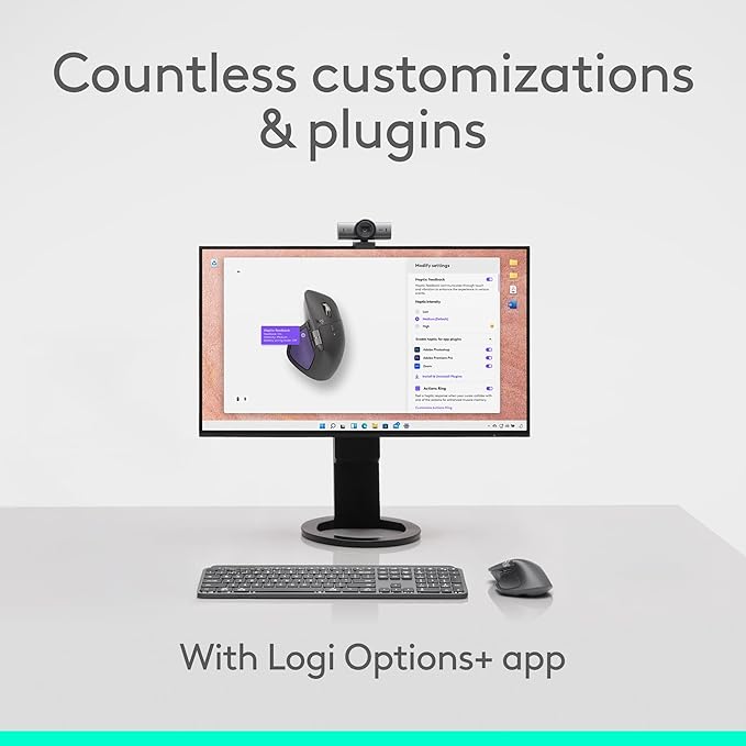 Logitech MX Master 4 for Mac Ergonomic Bluetooth Mouse with Advanced Performance Haptic Feedback Ultra-Fast Scrolling USB-C Charging MacOS iPadOS Windows - Space Black