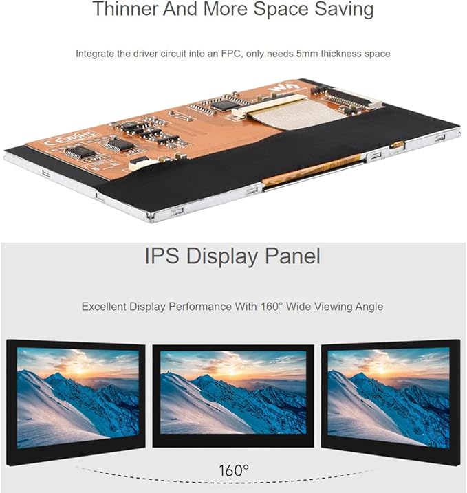 waveshare 4.3inch DSI Touch Display IPS Wide-Bezel Panel 800 × 480 Resolution Thin and Light Design for Raspberry Pi 4B/3B+/3A+/3B/2B/B+/A+/ CM3/3+/4