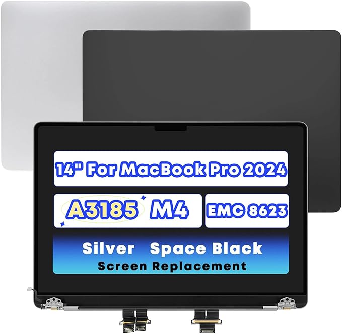 14.2 Screen Replacement for MacBook Pro A3185 2024 M4 EMC 8623 3024x1964 LCD Screen Retina Display Full Assembly (Grey)