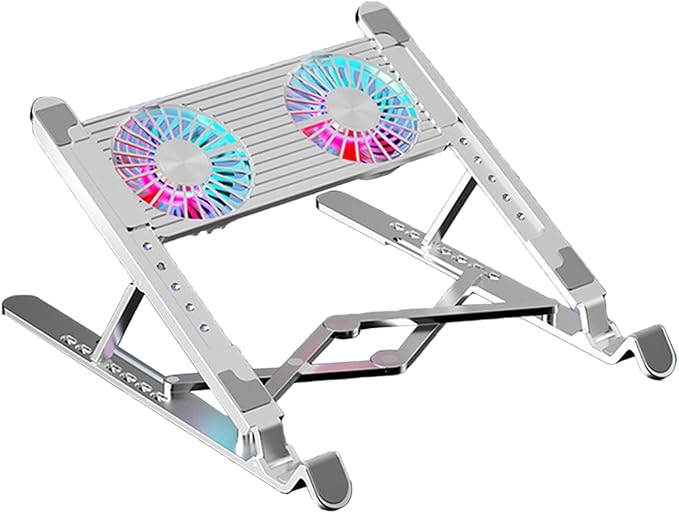 LED Laptop Cooling Pad Gaming Coolers Fan Stand with Quiet Fan Folding Bracket for Laptop