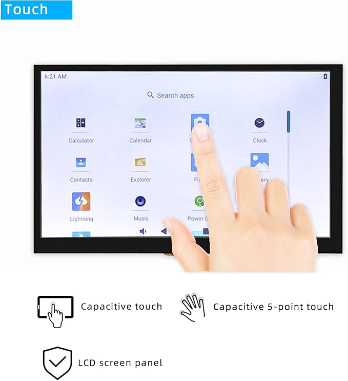 youyeetoo 7 inch MIPI LCD Touch Screen 1024x600 5 Point Capacitive 75Hz Support Tinker Board 2S Firefly ITX-RK3568J/ROC-RK3568-PC/ROC-RK3588S-PC/ITX-3588J