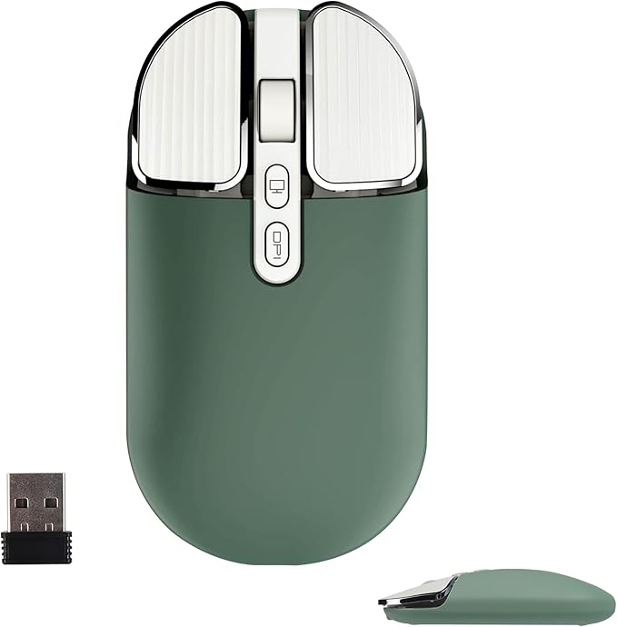Wireless Mouse Bluetooth Cute Ultra Slim Silent Computer Mice with USB Receiver Dual-Mode 2.4G &amp Bluetooth Rechargeable Portable USB Cordless Mouse for Laptop PC Desktop Tablet Kids Adults Gift G