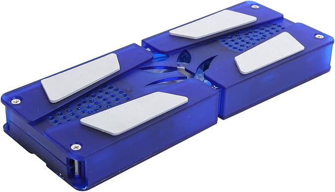 DR - 2008 Laptop Cooling Pad Foldable USB Computer Cooler with Hub Low Noise Heat Dissipation Fan 500-2500RPM High Speed Cooling for Laptop Blue LED Light and Built - in Spea