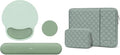 MOSISO Wrist Rest Support for Mouse Pad&ampKeyboard Set Circle Curved Ergonomic Mousepad&ampCoaster Non-Slip Base 13-13.3 inch Square Quilted Vertical Computer Bag with Pocket&ampSmall Case Ant