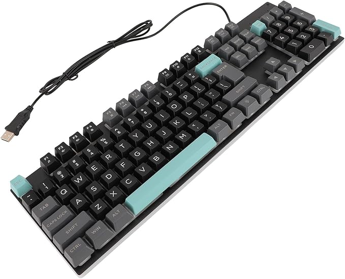 Wired Gaming Keyboard Mechanical Gaming Keyboard USB Lighted Full Size Large Keyboard with Backlit Rainbow Backlit Wired Keyboard for Computer Laptop (Star Night Black)
