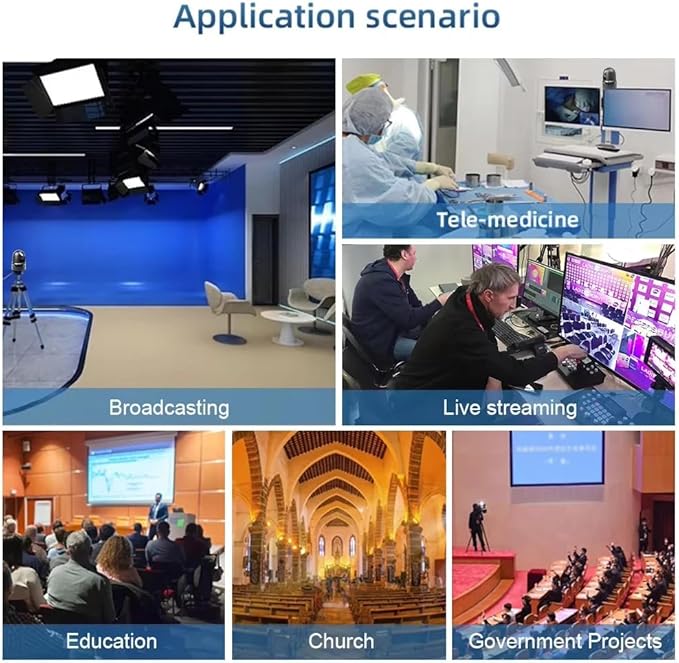 NDI PTZ CameraAi Auto Tracking30X Optical ZoomFHD1080P 60fps PTZ Camera with HDMI LAN USB SDI POEfor Church Worship Education Events vMix OBS Wirecast RP-HD66A-30N