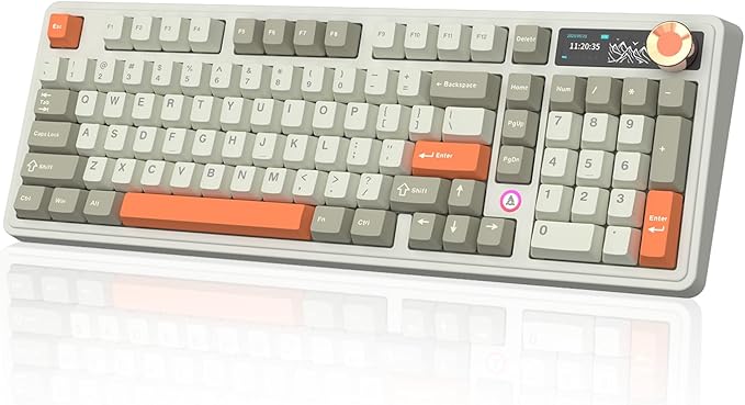 Ajazz AK980 V2 Wireless Mechanical Gaming KeyboardTri-Mode BT5.0/2.4GHz/USB-C 10000mAh Battery Hot Swappable RGB Backlit Computer Gaming Keyboards for PC/Tablet/PS/Xbox