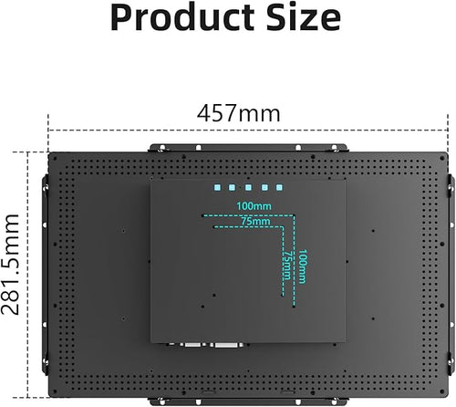 18.5 Inch Open Frame Capacitive Touch LCD Monitor Surface is IP65 Waterproof 1366x768 @ 60Hz TFT LCD IK08 Input Industrial Touch Monitor 10 Finger Capacitive Touch