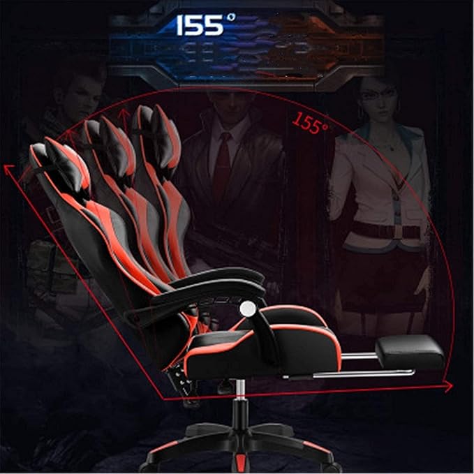 Office Chair Office Chair Home Computer Chair Gaming Chair Gaming Chair Reclining Internet Cafe Back Chair PC Computer Swivel Chair Chair (Color : Red Size : One Size) Needed