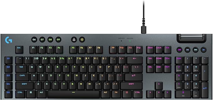 Logitech G915 X Low-Profile Wired Mechanical Gaming Keyboard Double-Shot PBT Keycaps Fully Programmable Keys RGB Lighting Aluminum Finish GL Red Linear Switches - PC/Mac