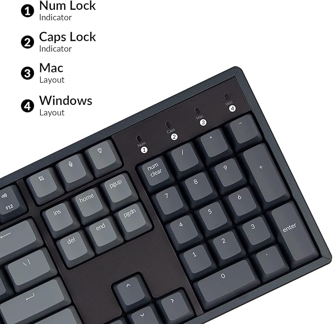 Keychron K10 RGB Full Size Layout Hot-Swappable Mechanical Keyboard for Mac Windows Multitasking 104-Key Bluetooth Wireless/USB Wired Gaming Keyboard with Keychron Super Red Switch Aluminum Frame