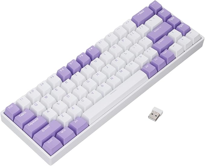 Vikye Mechanical Gaming Keyboard 3 - Modes 68 Keys Hot Swappable Keyboard with RGB Backlight for Laptop PC BT / 2.4GHz / Type - C