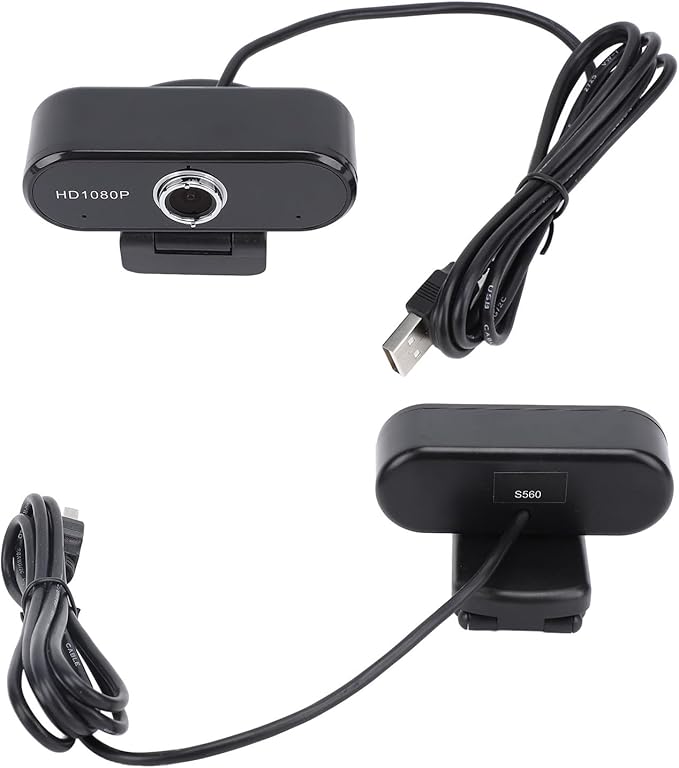 Full HD 1080P USB Webcam Computer Camera with Noise Reduction Mic 120° Wide Angle Lens Plug and Play 360° Rotation for Video Conferencing