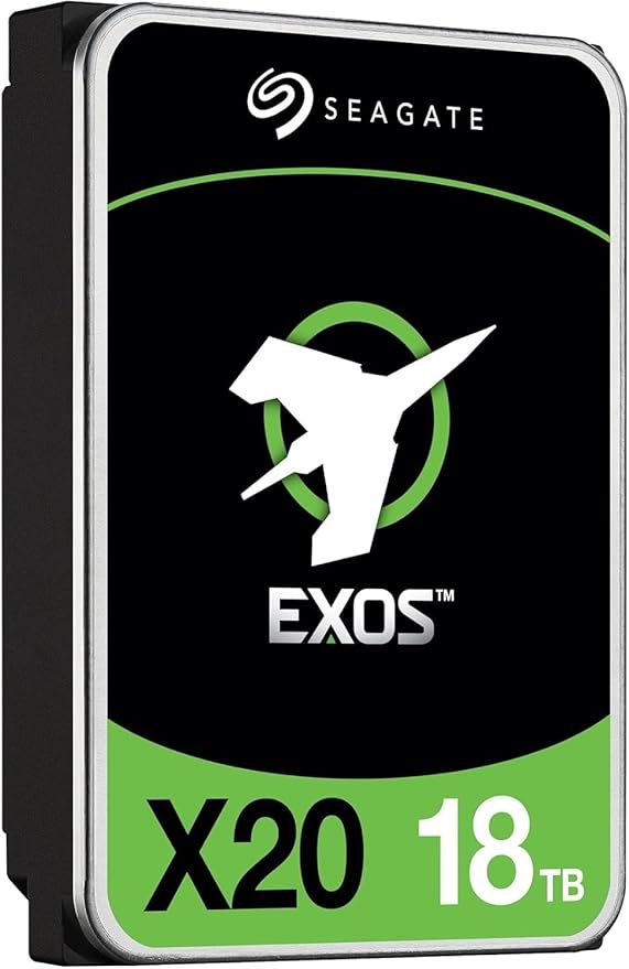 Seagate ST18000NM003D 18TB Exos X20 SATA Hard Drive 3.5 HDD SATA 6Gb/s 7200rpm 256MB Cache 512E 4.16ms NCQ