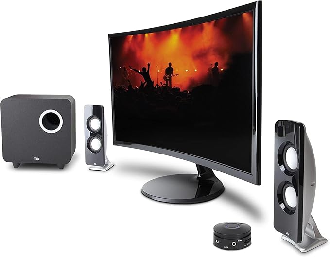 Cyber Acoustics CA-3610 2.1 Multimedia Speaker System with Subwoofer Perfect Computer Speakers for PC or Mac Great for Music Movies and Gaming