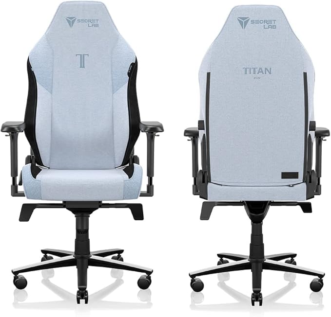 Secretlab Titan Evo Frost Blue Gaming Chair - Reclining Ergonomic &amp Heavy Duty Computer Chair with 4D Armrests Magnetic Head Pillow &amp Lumbar Support - Big and Tall Up to 395 lbs - Blue - Fab