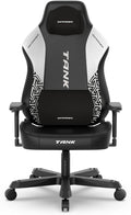 DXRacer Tank XXL Ergonomic Video Gaming Chair for Adults Office Reclining Computer Chair with Magnetic Head Pillow and Lumbar Support Racing Style Height Adjustable (EPU Leatherette Black White)