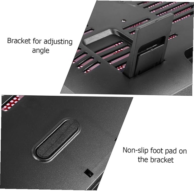 5V Notebook Cooler with Dual USB Fans Laptop Cooling Pad Design for Optimal Airflow Ergonomic Stand for Desk Bed Use Red