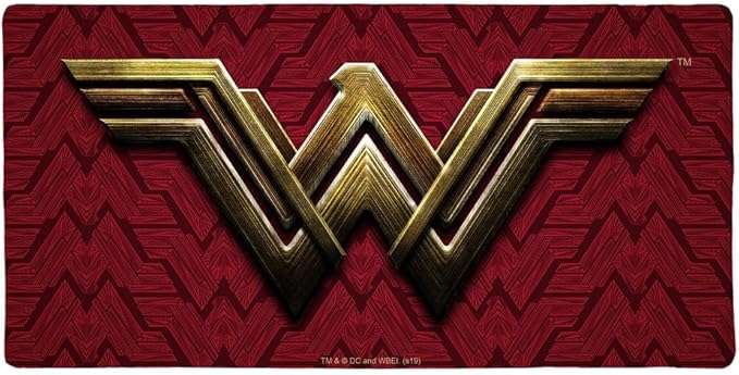 Justice League Movie Wonder Woman Logo Large Gaming Mouse Pad Desk Mat with Stitched Edges Non-Slip Base for Gamer Home and Office 31.5 x 15.7