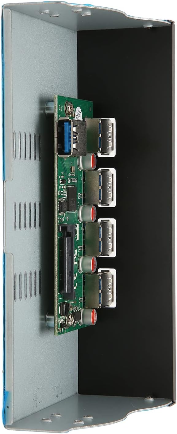 USB 3.1 Front Panel Hub 5.25in 4 Ports 10Gbps SuperSpeed Plus Plug and Play Aluminum Alloy Shell for Durability Wide Compatibility with Smartphones Tablets and More