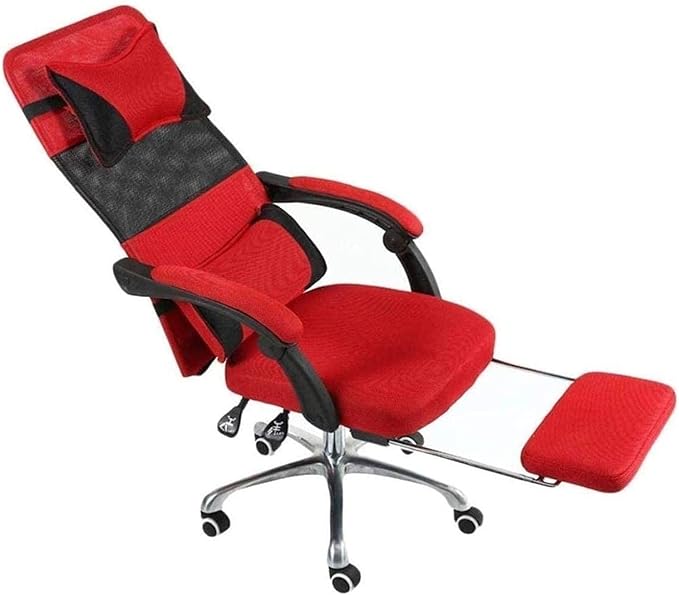 Office Chair Gaming Chair Boss Chair Steel Frame High Back Mesh Swivel Chair with Footrest Recliner Computer Chair Waist Support Seat Chair (Color : E) Needed