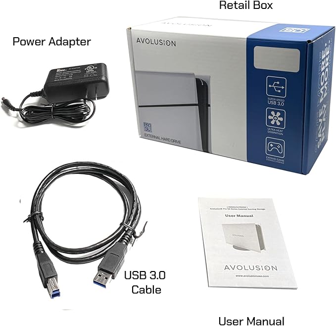 Avolusion PRO-5U 14TB USB 3.0 External Hard Drive for Windows MacOS Xbox (White) (Renewed)