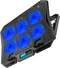 Laptop Cooling Pad 15.6-inch with 6 Fans Adjustable Speed Quiet Cooling Stand for Gaming and Office Use Blue Light USB Powered for Laptops
