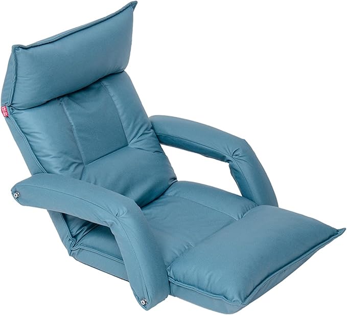 Floor Sofa Chair Video Gaming Chair with 5 Adjustable Position Padded Back Support Floor Cushioned Seat Folding Lazy Chair for Meditation Reading WatchingA