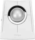 Kensington SlimBlade Pro EQ Wireless Trackball Bluetooth 2.4GHz Connection Rechargeable Programmable Buttons White/Silver Ball