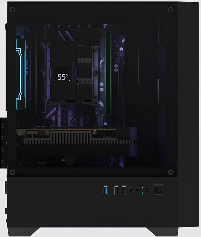 Gaming PC i7 CPU GTX 1660 Super 6GB Graphics 512 GB M.2 16 GB RAM Pre-Built Computer RGB Fans x 4 Win 11 HomeWiFi 6 + BT 5.3 550W PSU (GTX 1660S+512GB+16GB)