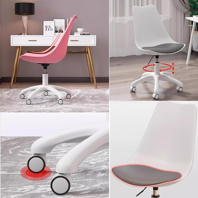 Home Office Desk Chairs Gaming Computer Chair With Wheels Accent Chairs Swivel Makeup Chair Dormitory College Students Study Backrest Chair For Bedroom Living Room Balcony ( Color : Gray B )