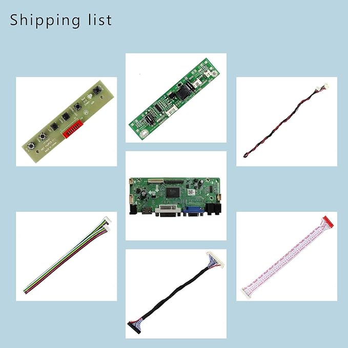 VSDISPLAY DVI VGA Audio LCD Controller Board 68676.3 Work for 19 1600x900 M195RTN01.0 M195RTN01.1 30 Pin LVDS Interface WLED Backlight LCD Screen