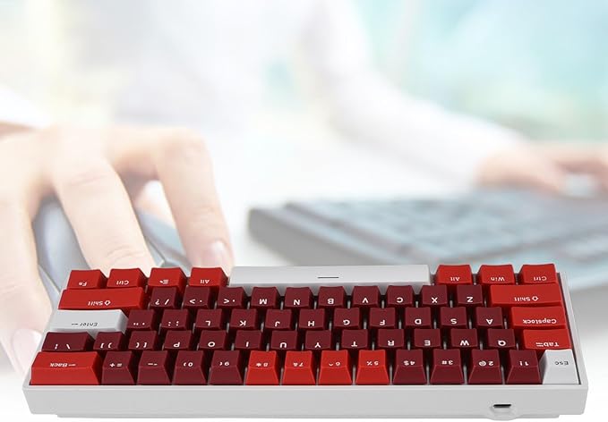 Yoidesu Mechanical Keyboard USB C Wired Gaming Keyboard Ham Theme Keycap RGB Backlit 61 Keys Blue Switch Computer Keyboard for Wins 2000 ME for Vista