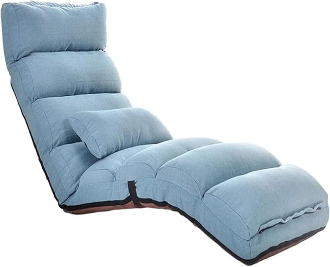 ELEFOCUS Folding Sofa Chair Removable and Washable Lazy Sofa Multifunctional Adjustment Ergonomics Floor Chair(Blue)