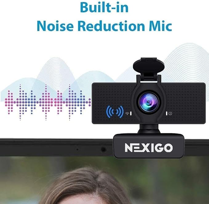 NexiGo 1080P Business Webcam Kits N60 HD Web Camera with Microphone and Privacy Cover Software Control Lightweight Mini Tripod Extendable Stand for Zoom/Skype/Teams
