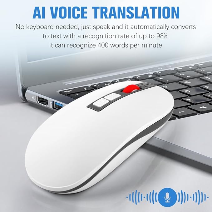 2025 AI Mouse AI Voice &amp Audio Recorder AI Real-Time Transcription Translation &amp Summarization Ergonomic Presenter Laser Pointer Remote for Office Remote Work High-Performance Device