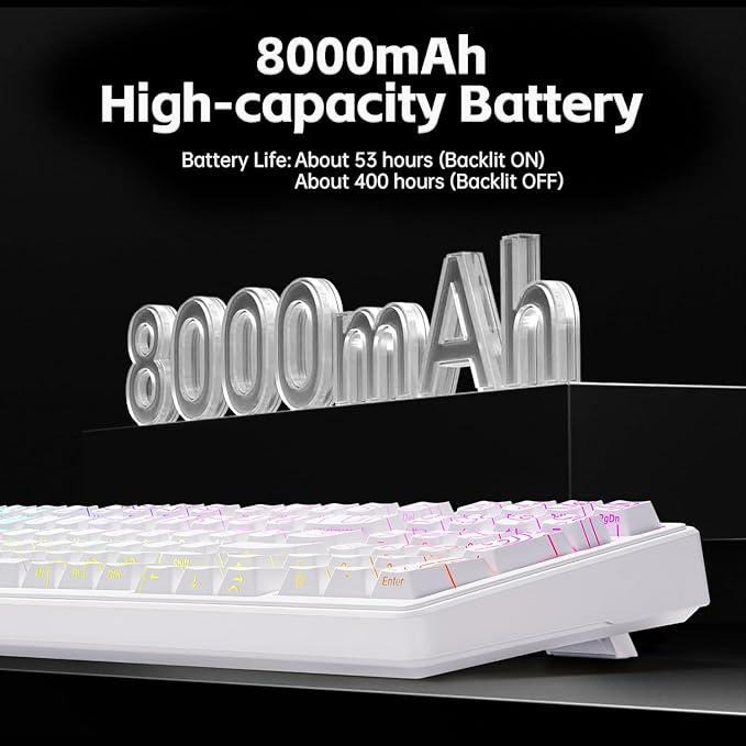LEOBOG Aula Keyboard F99 Wireless Mechanical Gaming Keyboards Hot Swappable Custom Creamy RGB Backlit Computer KeyboardBT5.0/2.4GHz/USB-CTopographic Side-Printed Keycaps Switch