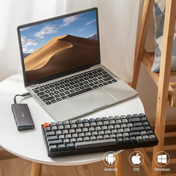 Keychron K2 75% Layout RGB Bluetooth Wireless Mechanical Keyboard with Keychron Super Brown Switch/Anti Ghosting/N-Key Rollover Compact 84 Keys USB Wired Gaming Keyboard for Mac Windows-Version 2