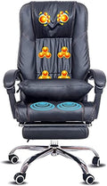 Computer Chair AErgonomic Massage Computer Chair Heated Office Chair Adjustable Swivel Work Chair PU Leather Gaming Chair with Footrest for Bedroom﻿ Office A