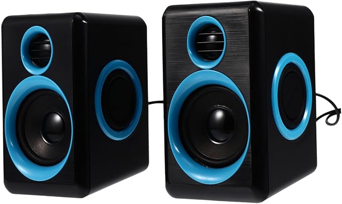 Mikikit Mini USB 2.0 Desktop Computer Speakers Compact Loudspeaker Box for Laptop and Home Pc Powered USB Wired Surround Sound Mini Speaker Compatible with Dc 5v Voltage