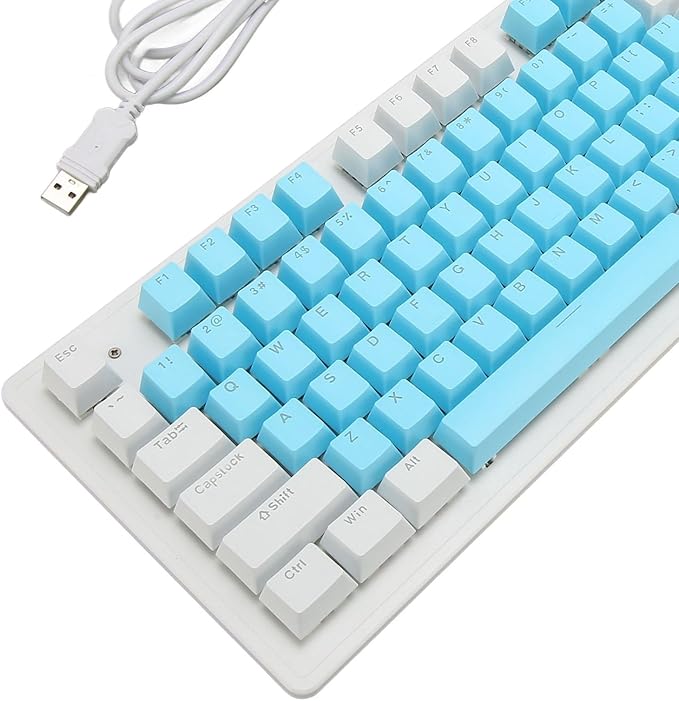 Vikye Gaming Keyboard with Mechanical Switch RGB Backlit 104 Keys USB Cable Widely Compatible with PC Laptop and Desktop (Brown Switch