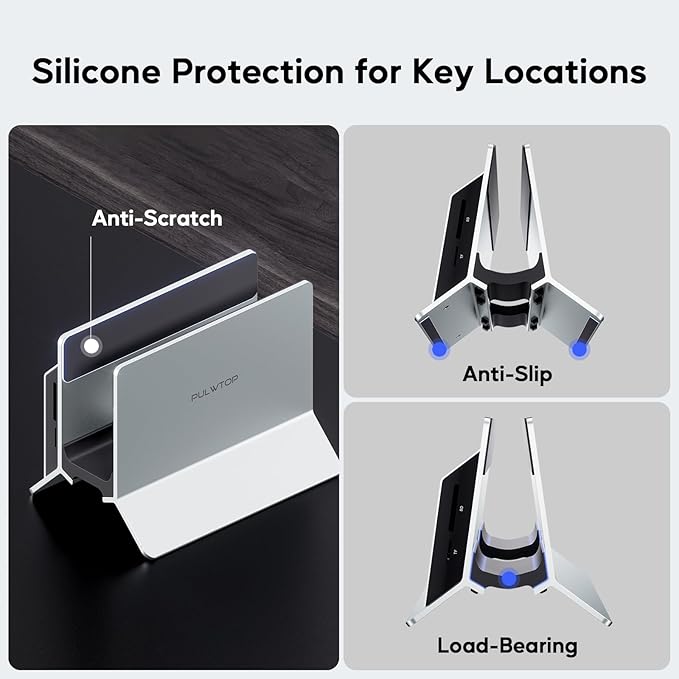 MacBook Pro Air Docking Station Vertical USB C Laptop Docking Station with M.2 SSD Slot HDMI 4K@60Hz 4 USB A/C Max 10Gbps Ethernet SD/TF PD Dock for MacBook/USB-C Win Laptops - Silver